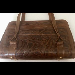 Antique genuine leather handbag